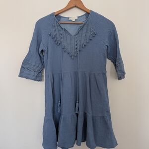 Eri + Ali Blue Lace Detail Top